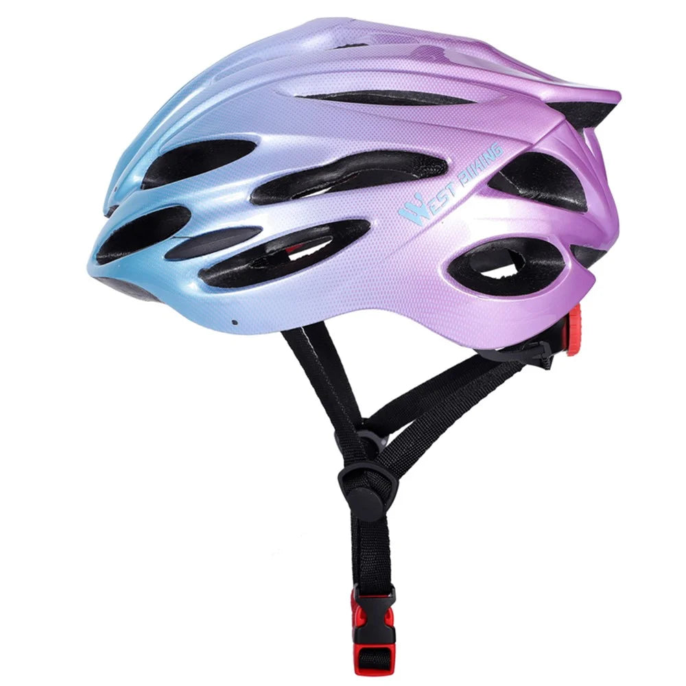 WEST BIKING Breathable Cycling Helmet MTB Bicycle Road Bike Helmet Outdoor Sports EPS Safety Cap - Purple/Blue - 2