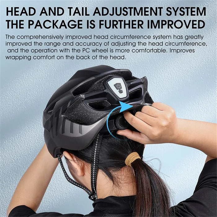 WEST BIKING YP0708094 Magnetic Goggles Helmet Integrated Bike Helmet Lightweight Cycling Helmet Men Women Bicycle Safety Gear for Mountain Bicycle Road Bike - Titanium Grey - 4