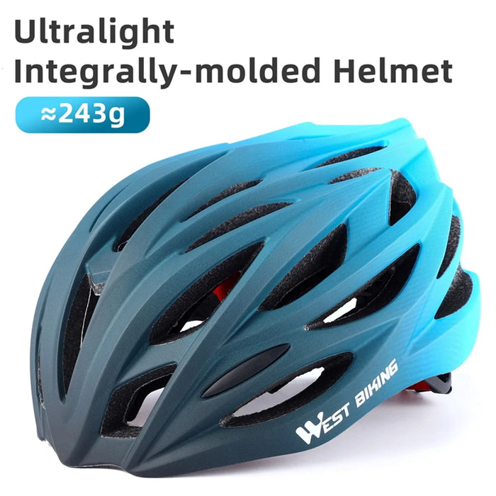 WEST BIKING YP0708116 Gradient Cycling Helmet Head Protection PC+EPS Breathable Bike Helmet - Blue - 2