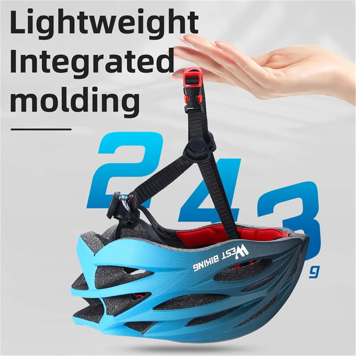 WEST BIKING YP0708116 Gradient Cycling Helmet Head Protection PC+EPS Breathable Bike Helmet - Blue - 6