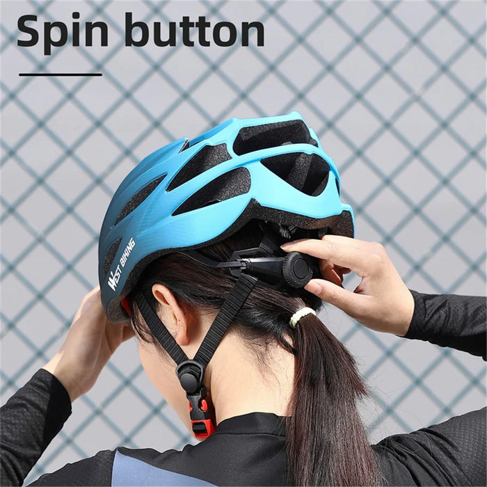 WEST BIKING YP0708116 Gradient Cycling Helmet Head Protection PC+EPS Breathable Bike Helmet - Blue - 7