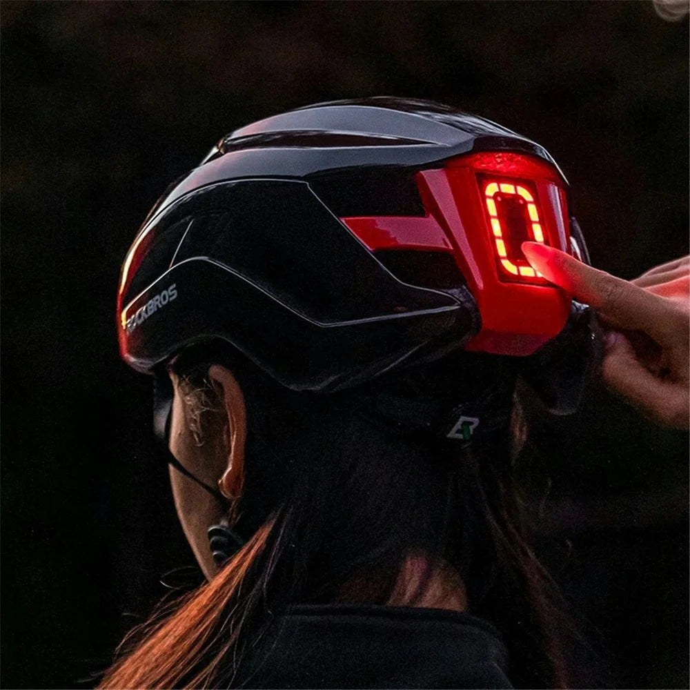 ROCKBROS ZK-077 Warning Light Cycling Helmet Bicycle Helmet Head Protector (CE) - Black+Red - 5