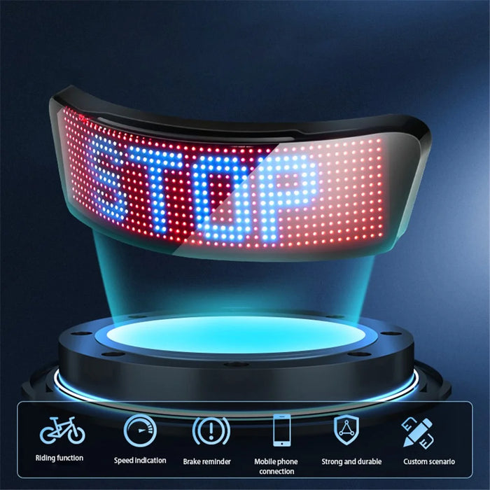 Helmet LED Display Screen Bluetooth-compatible Customizable RGB Leds Light for Cycling, Riding - 2