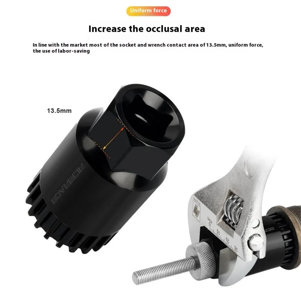 RIDERACE RR9528BK MTB Bike Bottom Bracket Flywheel Sleeve CRV Bottom Bracket Removal Tool - 4