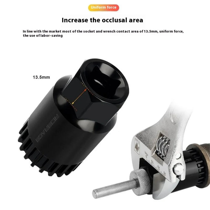 RIDERACE RR9528BK MTB Bike Bottom Bracket Flywheel Sleeve CRV Bottom Bracket Removal Tool - 4