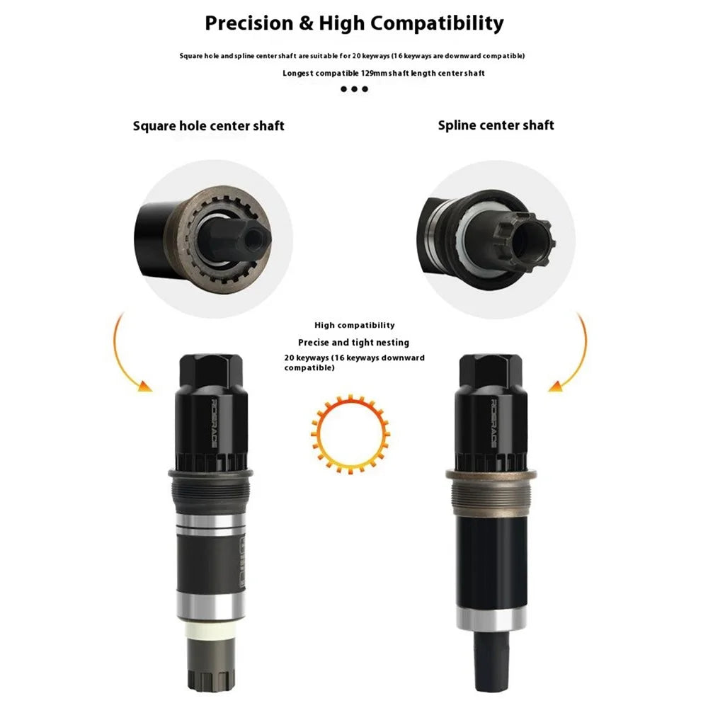 RIDERACE RR9528BK MTB Bike Bottom Bracket Flywheel Sleeve CRV Bottom Bracket Removal Tool - 7