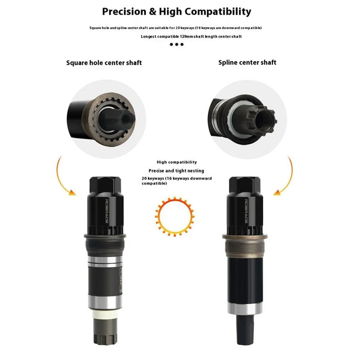 RIDERACE RR9528BK MTB Bike Bottom Bracket Flywheel Sleeve CRV Bottom Bracket Removal Tool - 7