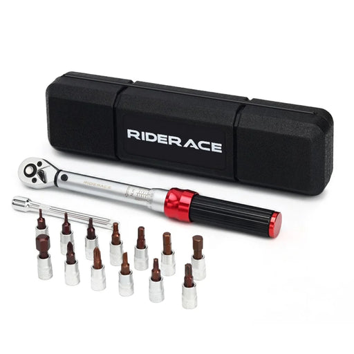 RIDERACE RR9512 1 / 4 Inch Drive Click Torque Wrench Set Bike 2-24Nm Adjustable Preset Torque Wrench Kit - 1
