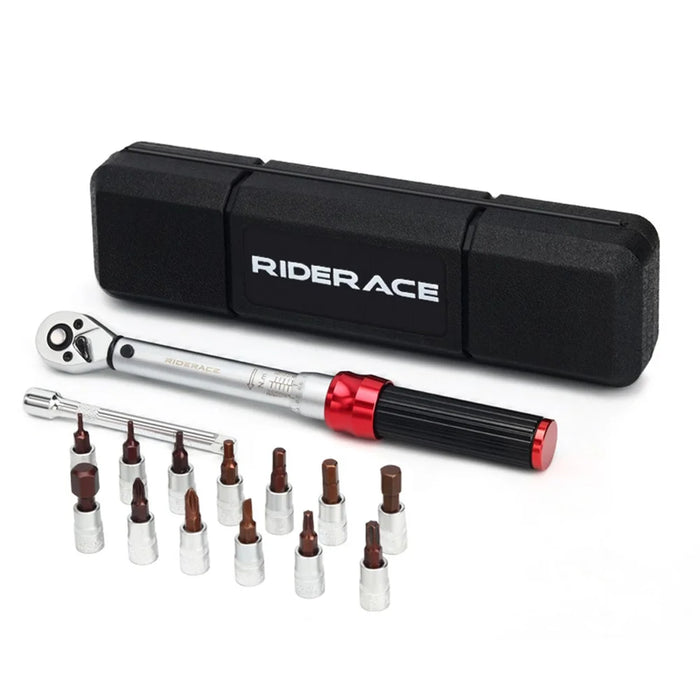 RIDERACE RR9512 1 / 4 Inch Drive Click Torque Wrench Set Bike 2-24Nm Adjustable Preset Torque Wrench Kit - 1