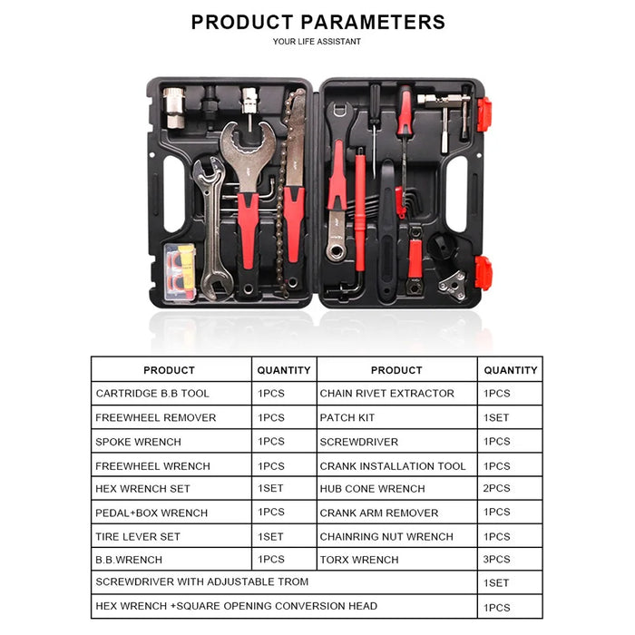RIDERACE RR7961 18-In-1 Bicycle Maintainance Tool Kit Spoke Key Wrench Bike Repair Tool Set - 5