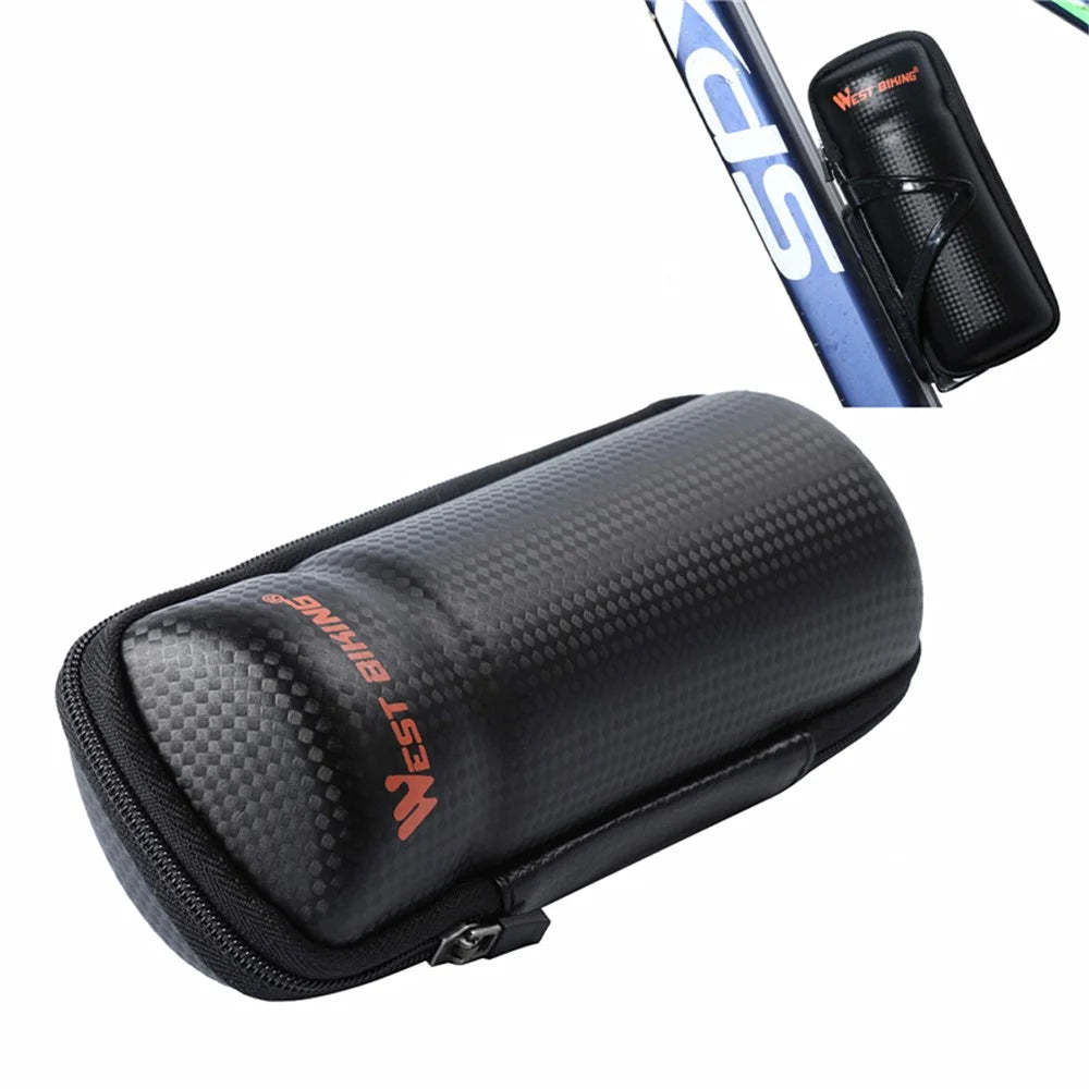 WEST BIKING YP1602818 Bicycle Repair Tools Bag Bike Kettle Rack Bottle Organizer Case - Carbon Fiber - 3