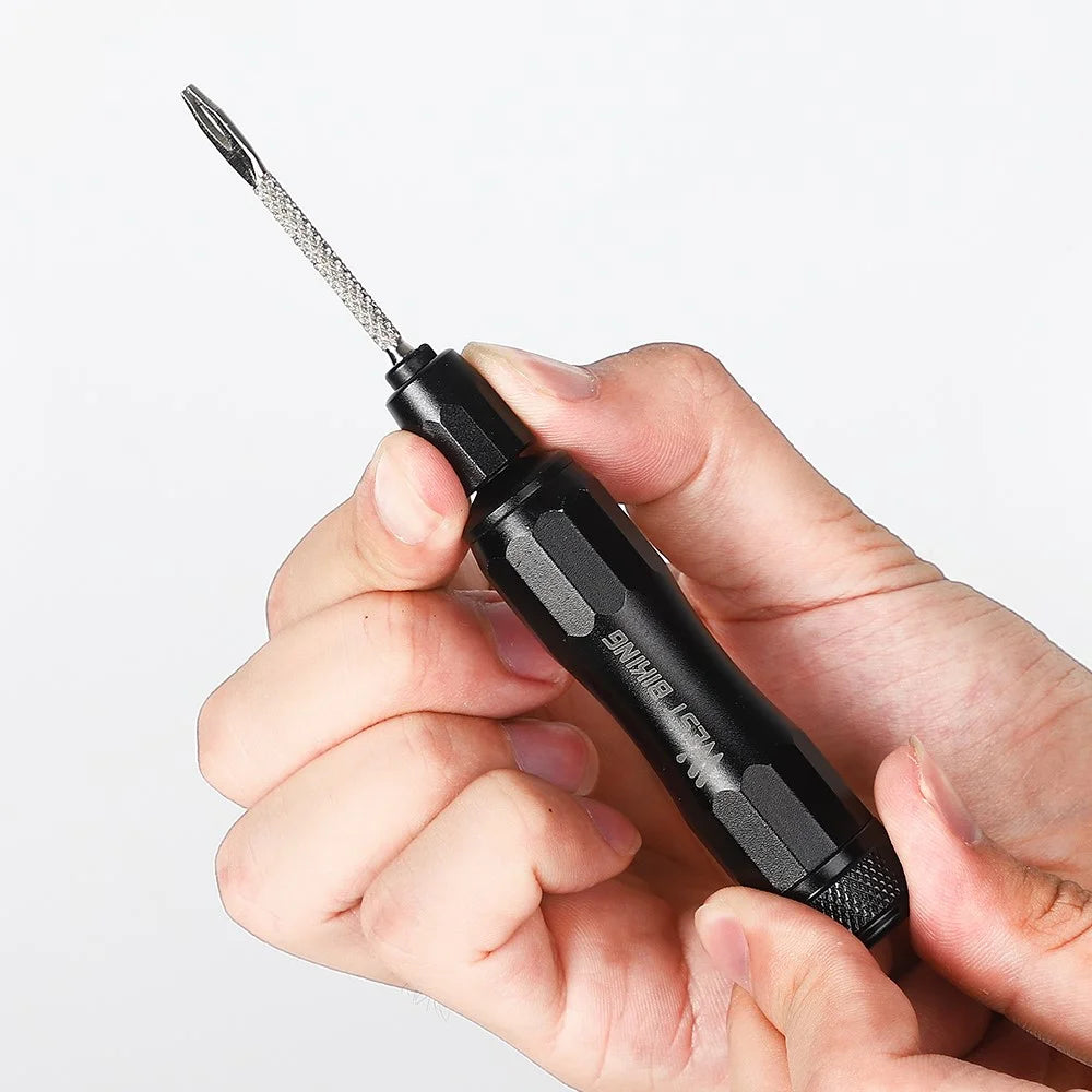 WEST BIKING Portable Mountain Bike Tire Repair Kit Aluminum Alloy Tubeless Tire Maintain Tool Set - Black - 5