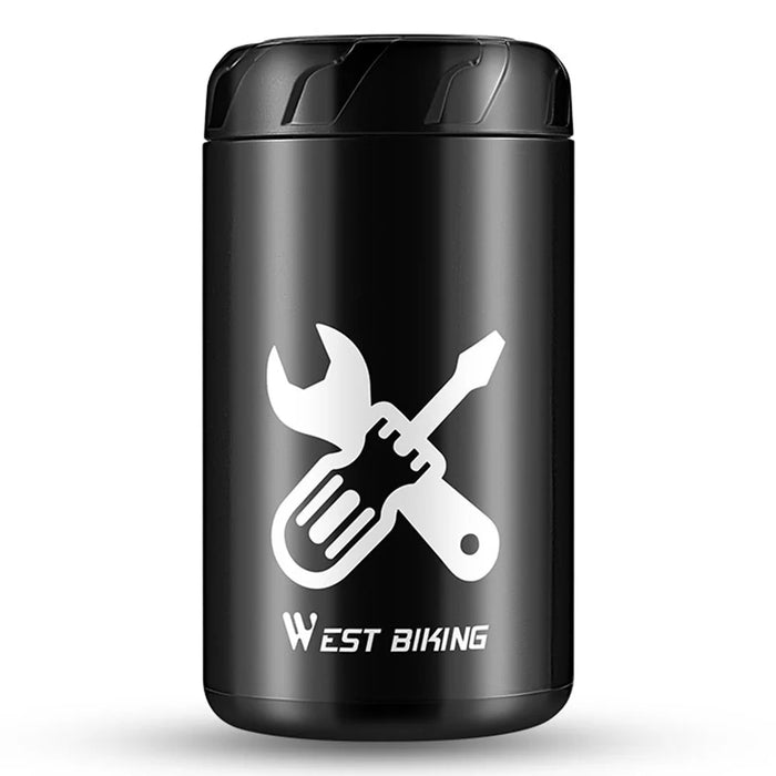 WEST BIKING YP0719403 Portable Bicycle Repair Tool Storage Capsule Plastic Carrying Case - Black - 1