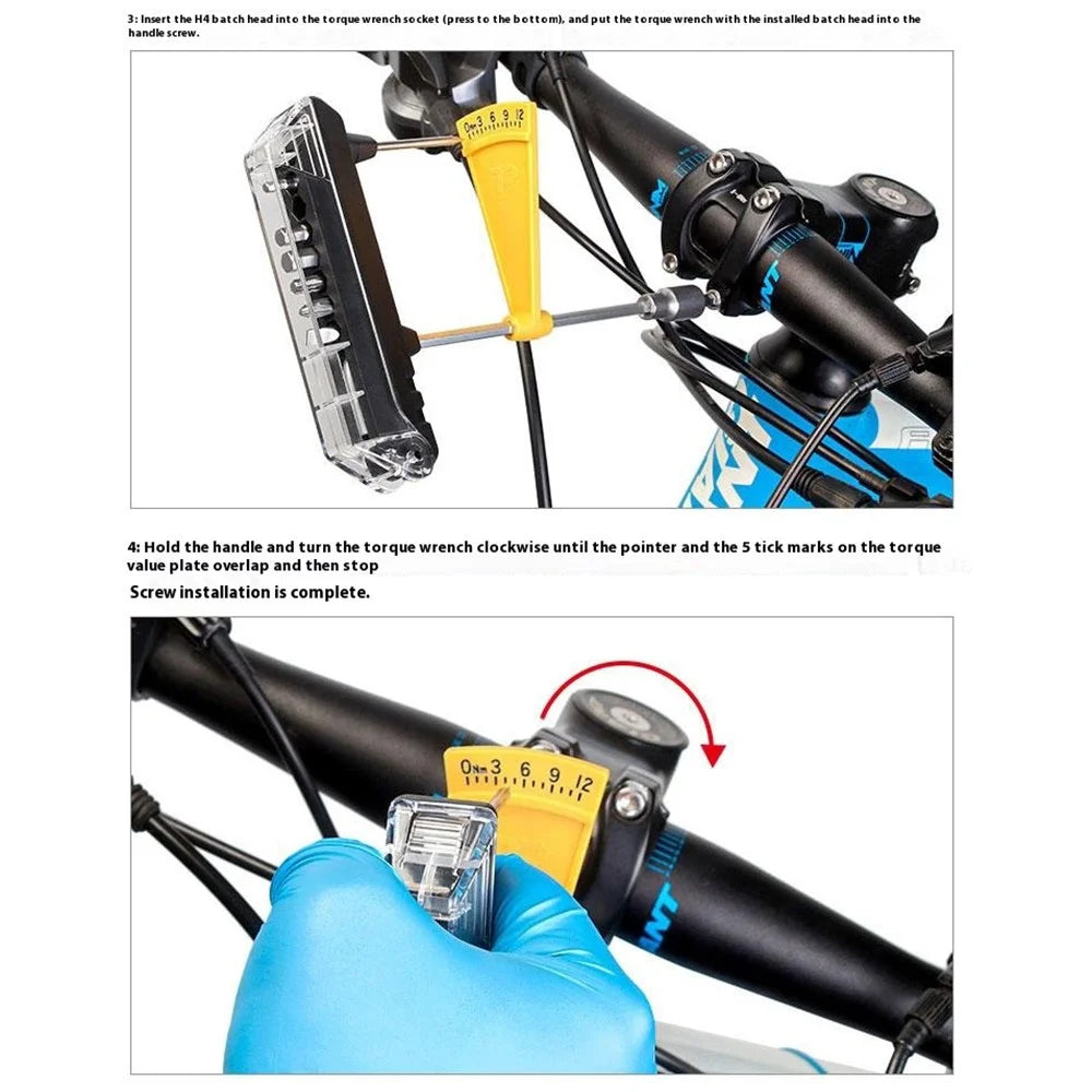 ENLEE TL-12 S2 Alloy Steel Bike Torque Wrench Screwdriver Bit Set Bicycle Repair Tool Kit - 6