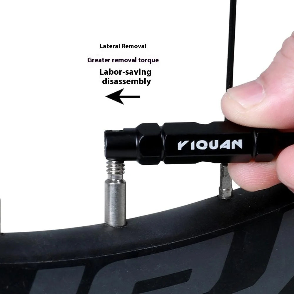 YIQUAN CSQMBS Bicycle Valve Core Remover Presta / Schrader Valve Extender Tire Repair Tool - Black - 2