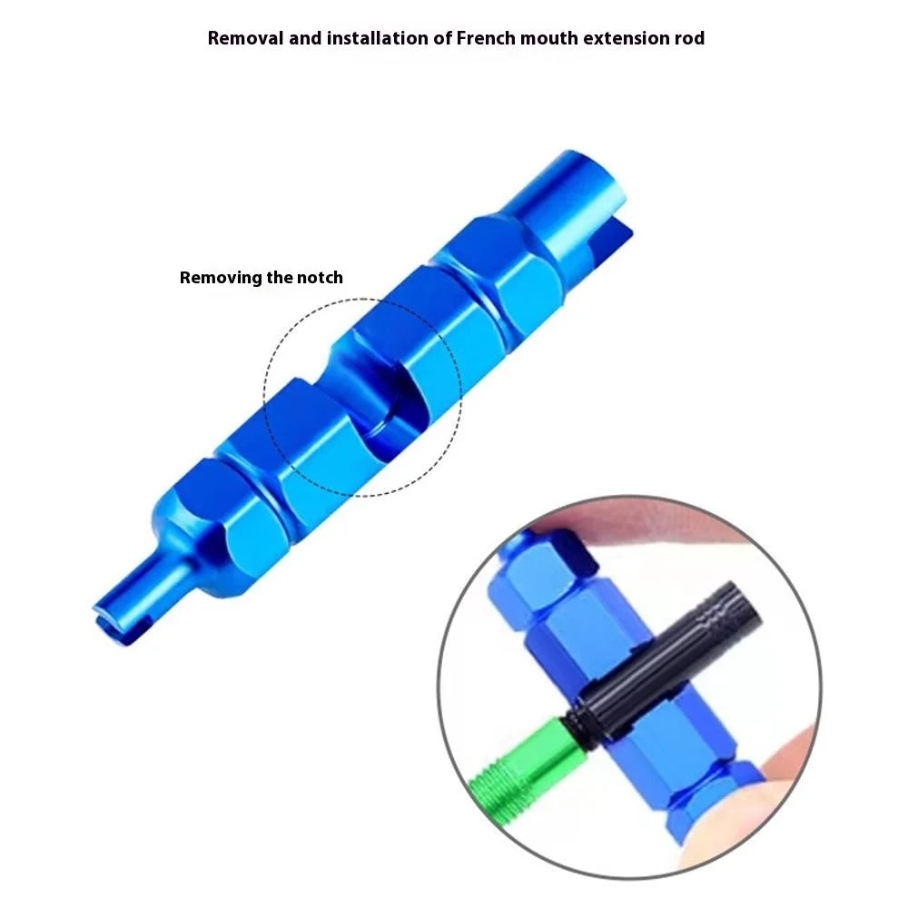 YIQUAN CSQMBS Bicycle Valve Core Remover Presta / Schrader Valve Extender Tire Repair Tool - Black - 6
