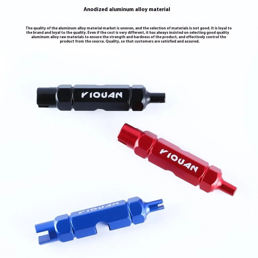 YIQUAN CSQMBS Bicycle Valve Core Remover Presta / Schrader Valve Extender Tire Repair Tool - Black - 7