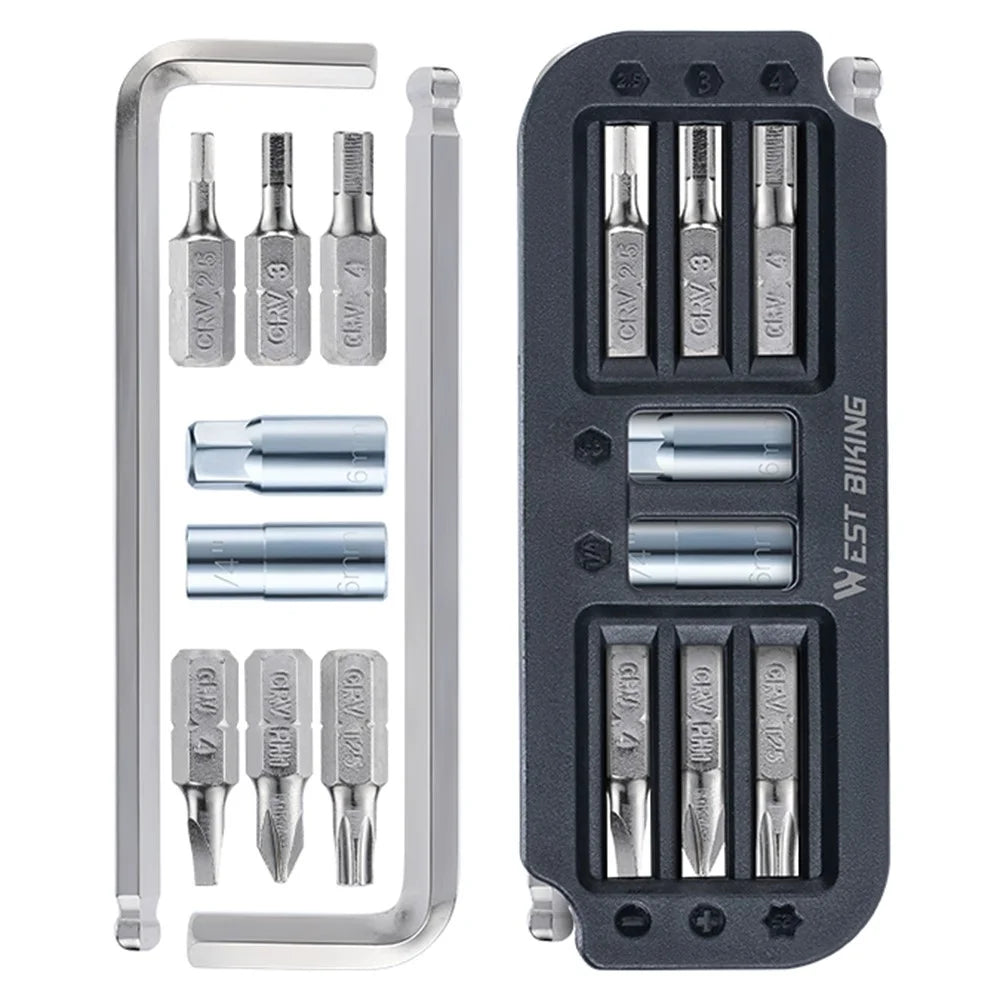WEST BIKING YP0719446 10 In 1 Portable Bicycle Repair Tool Multifunction Combination Wrench - 2