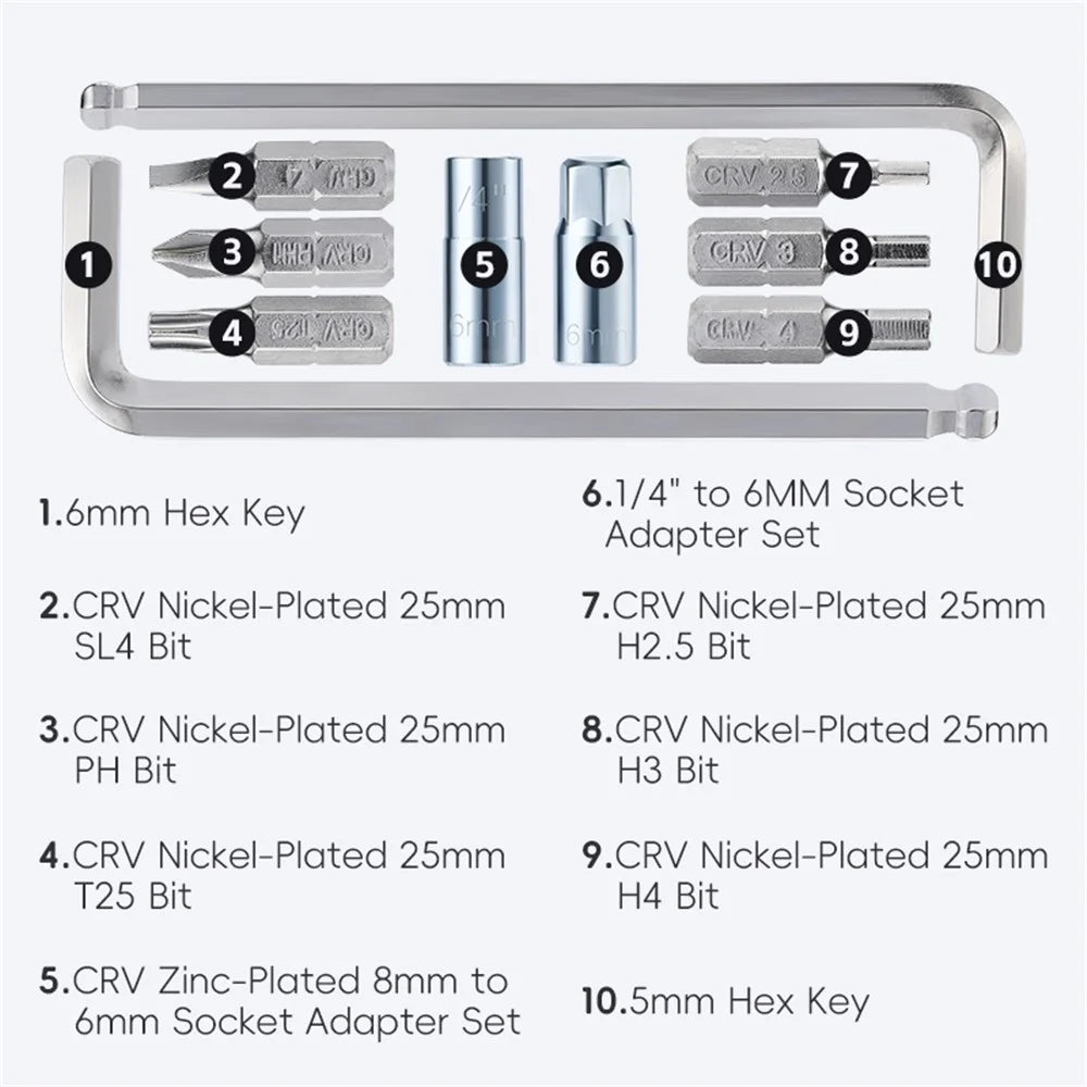WEST BIKING YP0719446 10 In 1 Portable Bicycle Repair Tool Multifunction Combination Wrench - 5