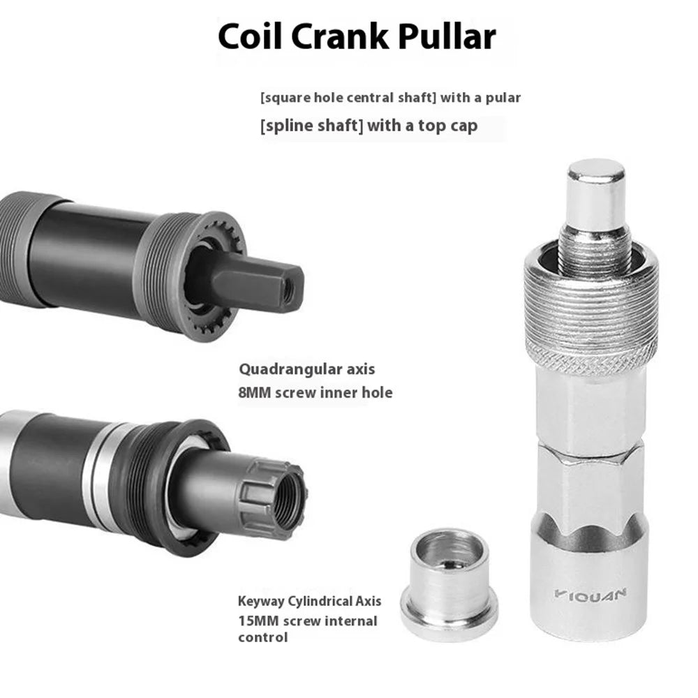 YIQUAN 13FQ0107 Bike Crank Puller Tool Set High-Carbon Steel Mountain Road Bicycle Crankset Removal Tool - 4