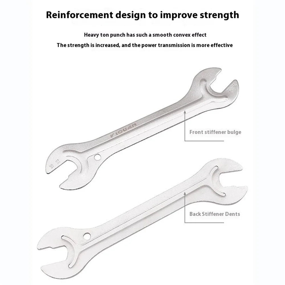 YIQUAN 13FQ0109 High Carbon Steel Bicycle Repair Tool Double Open Hub Axle Removal Installation Wrench - 2