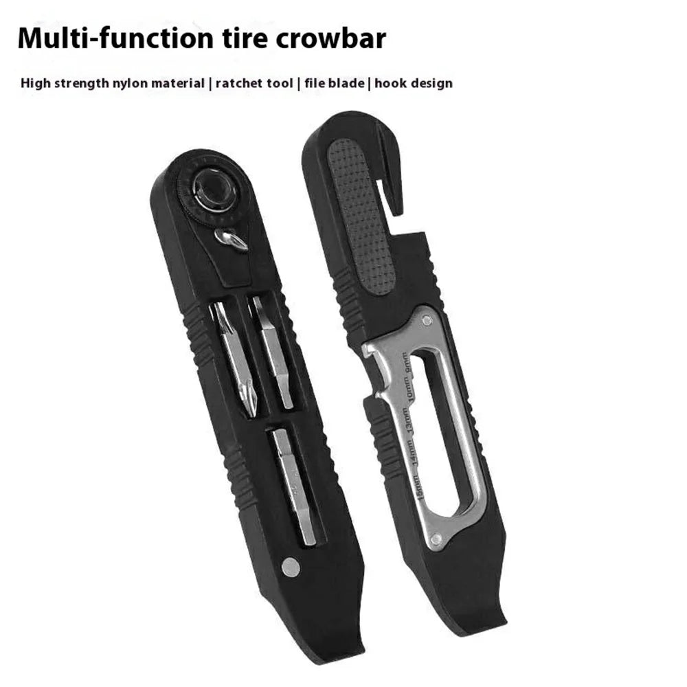 1 Pair Multifunction Bicycle Tire Lever Set with Ratchet Wrench  /  Hex Key for Road Mountain Bike Repair Tool - 2