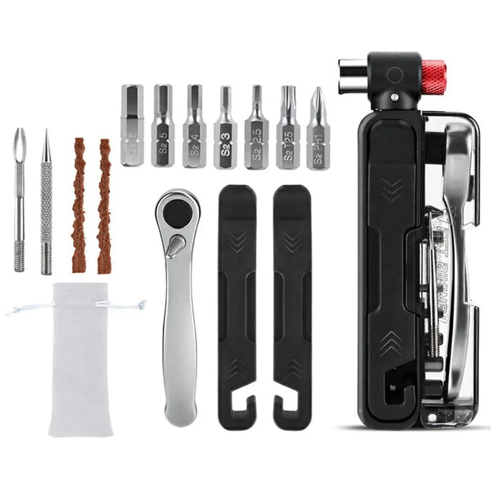 WEST BIKING 0719452B0000 Bike Repair Tool Kit Multifunctional Hex Key CO2 Inflator Valve Set for Bicycle Maintenance - 1