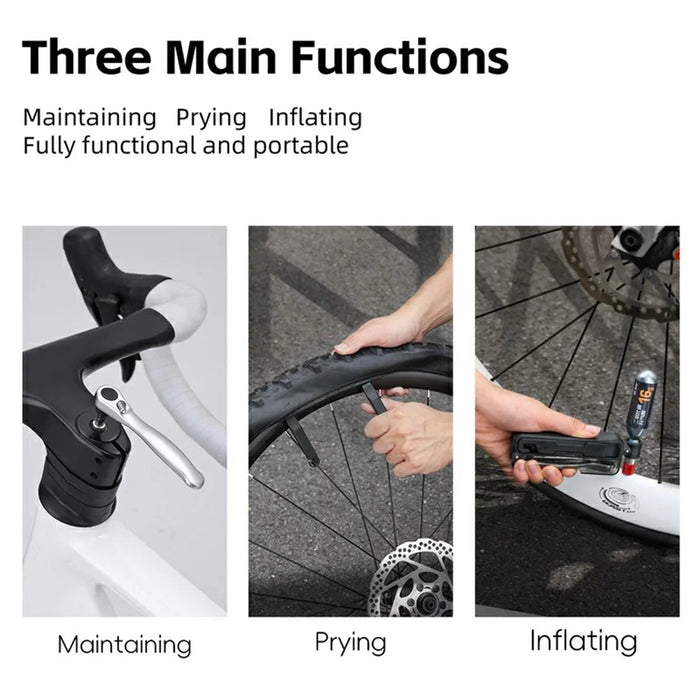 WEST BIKING 0719452B0000 Bike Repair Tool Kit Multifunctional Hex Key CO2 Inflator Valve Set for Bicycle Maintenance - 3