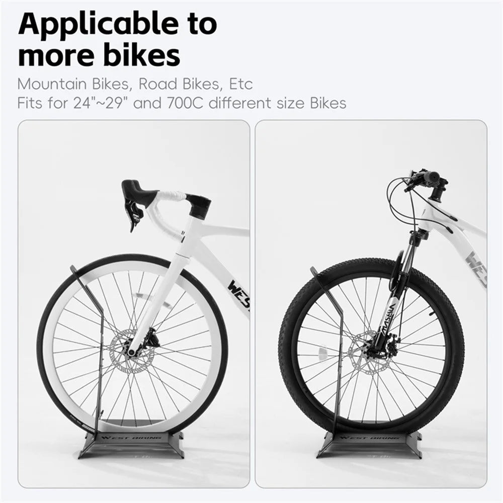 WEST BIKING YP0723027 L-Shaped Bike Stand for Mountain Road Bicycle Carbon Steel Adjustable Floor Parking Rack - 6
