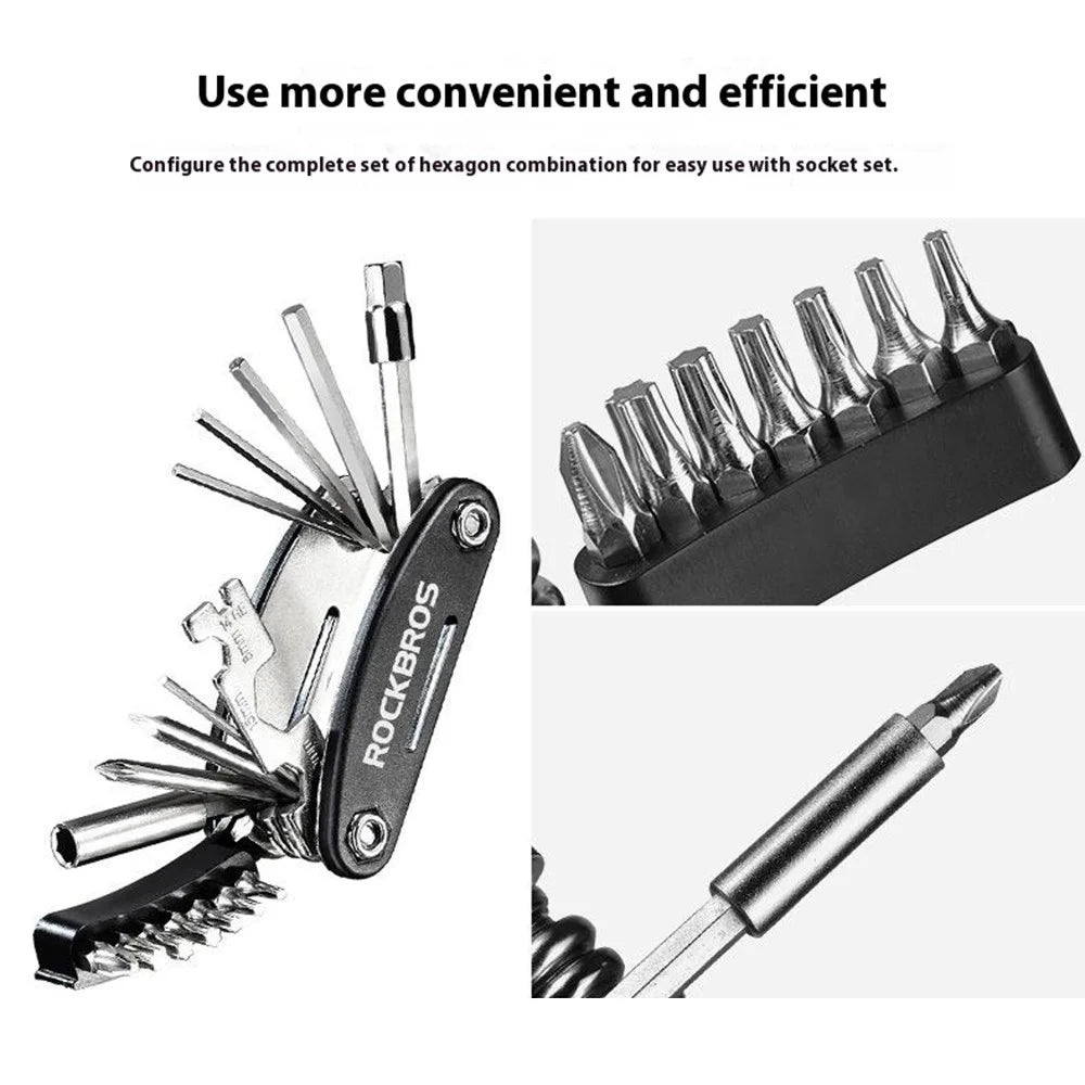 ROCKBROS GJ8002 16 in 1 Multifunction Bicycle Repair Tool Set for Mountain Road Bikes Hex Socket Cycling Screwdriver Kit - 6