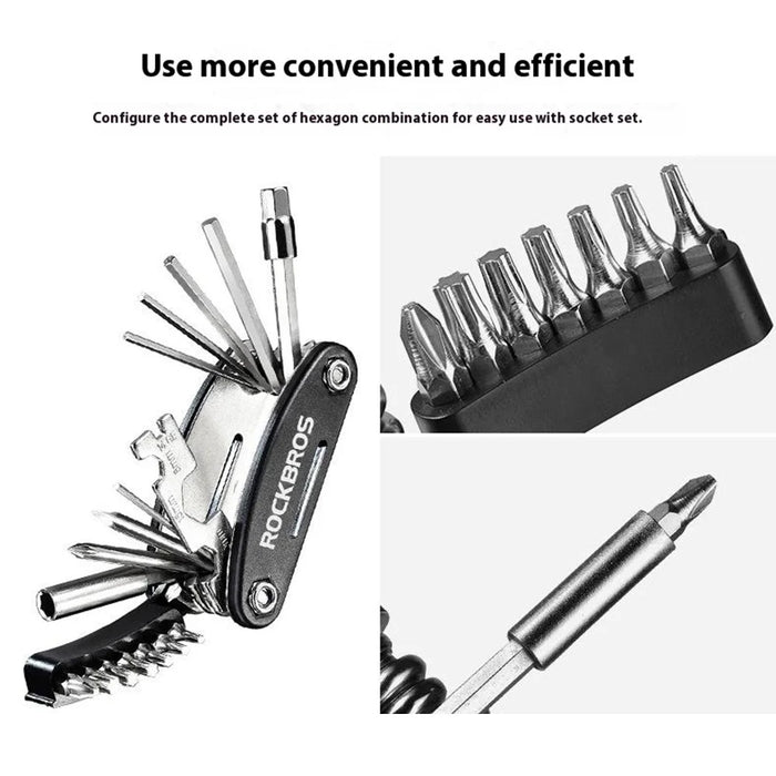 ROCKBROS GJ8002 16 in 1 Multifunction Bicycle Repair Tool Set for Mountain Road Bikes Hex Socket Cycling Screwdriver Kit - 6