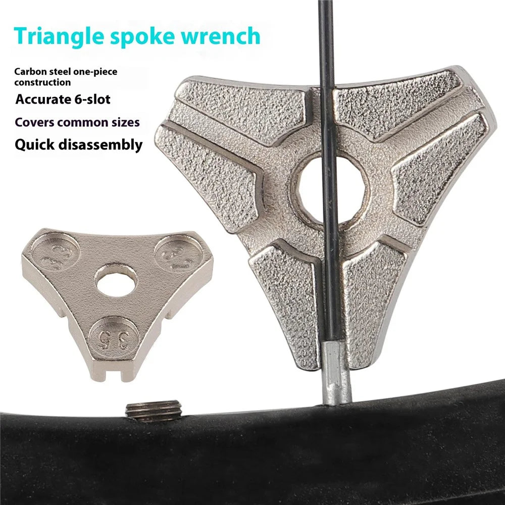 103409-1 Bicycle Spoke Wrench 6 Sizes Triangular Carbon Steel Bike Wheel Truing Repair Tool - 2