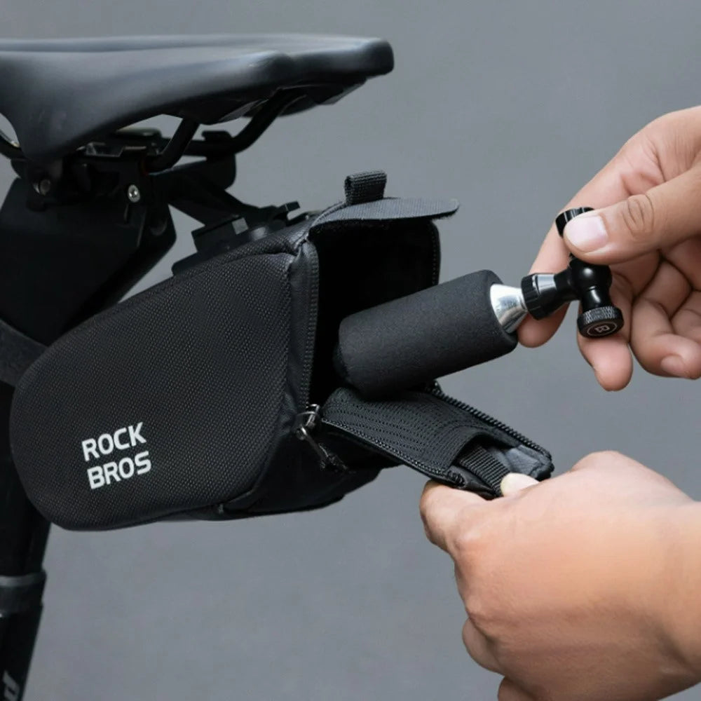 ROCKBROS CO2 Inflator Head for Bike Tires Quick Inflation Presta and Schrader Valve Adapter, 420003 TG-C8006 420003001 - Black - 7