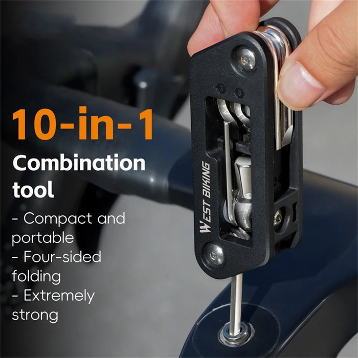 WEST BIKING YP0719488 10 in 1 Multitool for Bicycle Repair Kit Portable Screwdriver Hex Wrench Cycling Equipment - 4