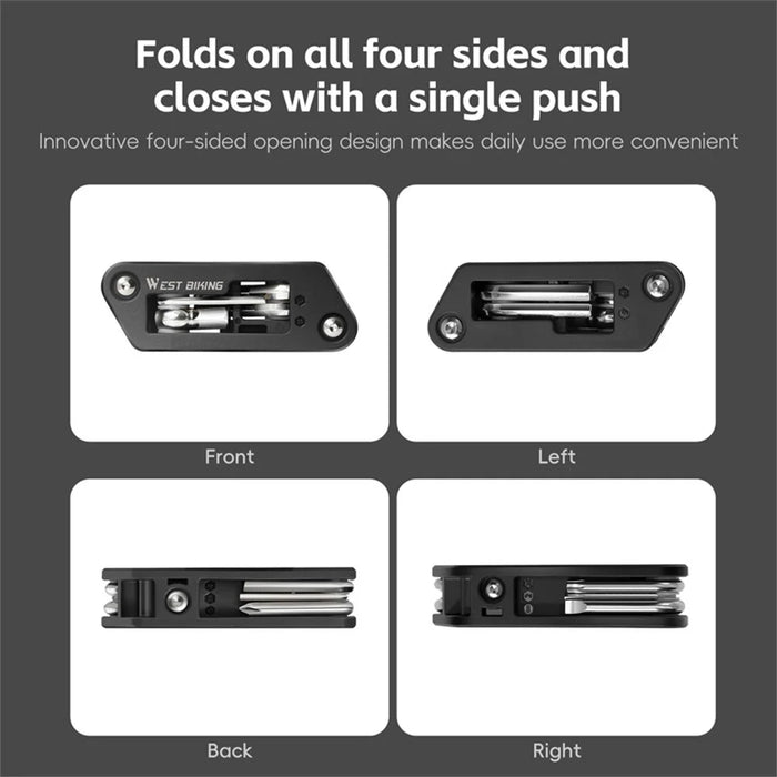 WEST BIKING YP0719488 10 in 1 Multitool for Bicycle Repair Kit Portable Screwdriver Hex Wrench Cycling Equipment - 7