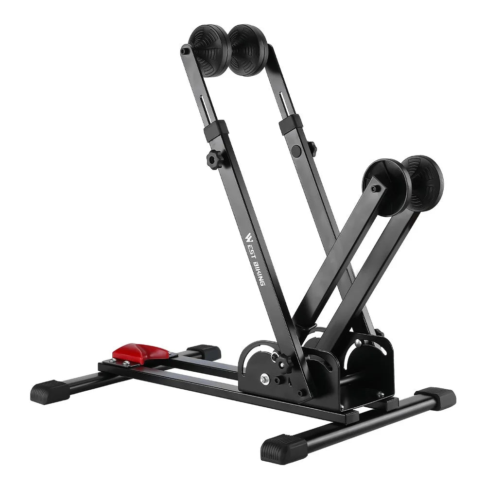 WEST BIKING YP0723031 3 in 1 L-Shaped Bike Stand Carbon Steel Adjustable Floor Parking Rack for Mountain Bicycle - 2