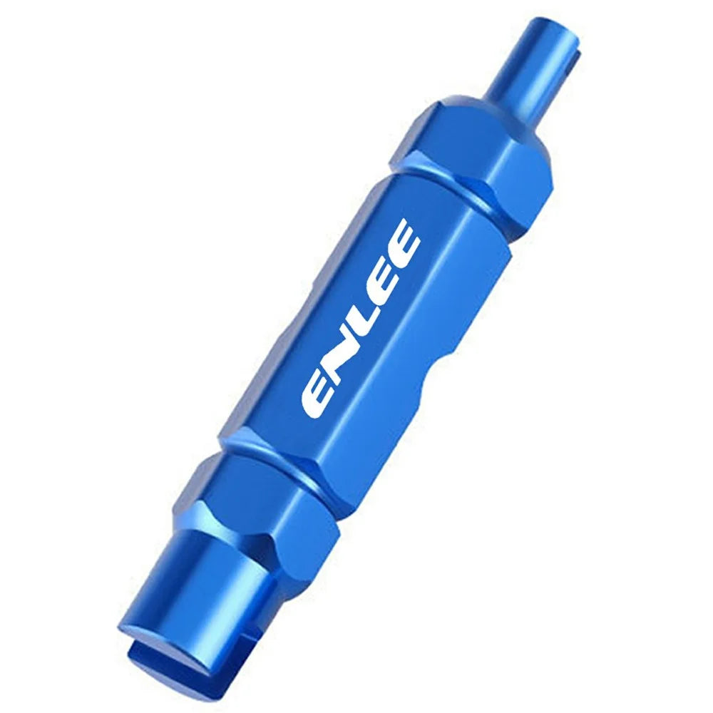 ENLEE E510 Bicycle Tire Valve Core Wrench Tool for FV / AV Valves Aluminum Alloy Portable Maintenance Tool - Blue - 1