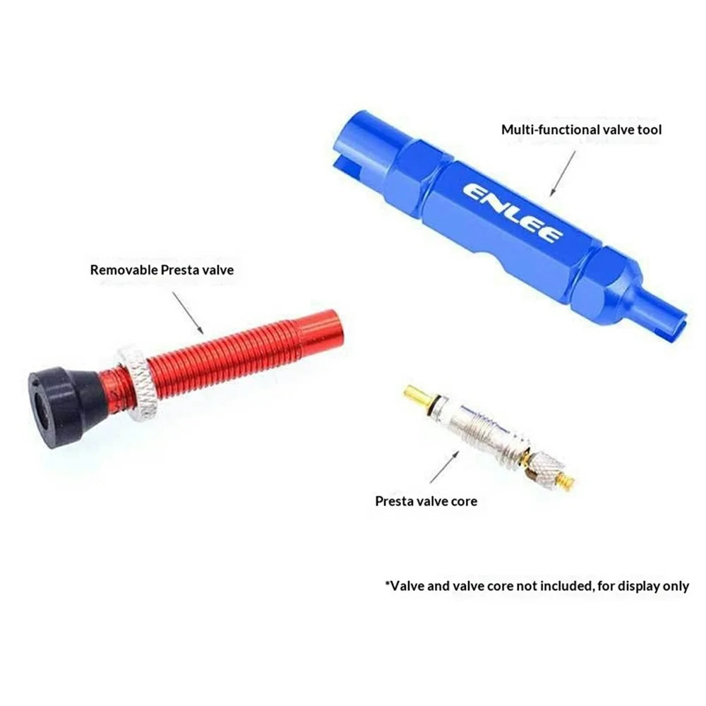 ENLEE E510 Bicycle Tire Valve Core Wrench Tool for FV / AV Valves Aluminum Alloy Portable Maintenance Tool - Blue - 6
