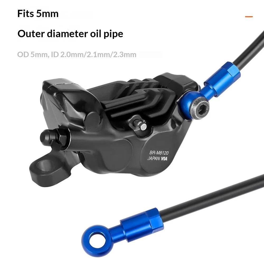 ENLEE E511 Bike Hydraulic Disc Brake Hose Connector Kit Olive Barb Set Bicycle Modification Accessory for SLX XT XTR - Black - 4