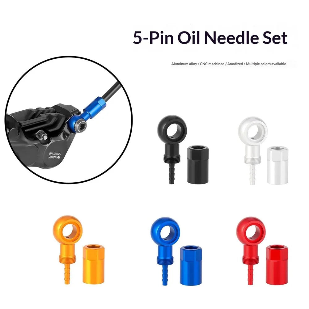 ENLEE E511 Bike Hydraulic Disc Brake Hose Connector Kit Olive Barb Set Bicycle Modification Accessory for SLX XT XTR - Black - 6