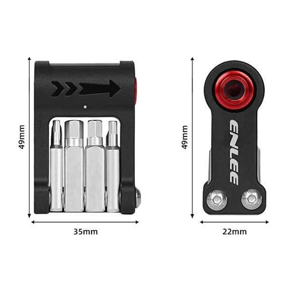 ENLEE EN55 Portable Bike Repair Tool Kit Mini Cycling Toolkit with CO2 Inflator for Bicycle Maintenance - 6
