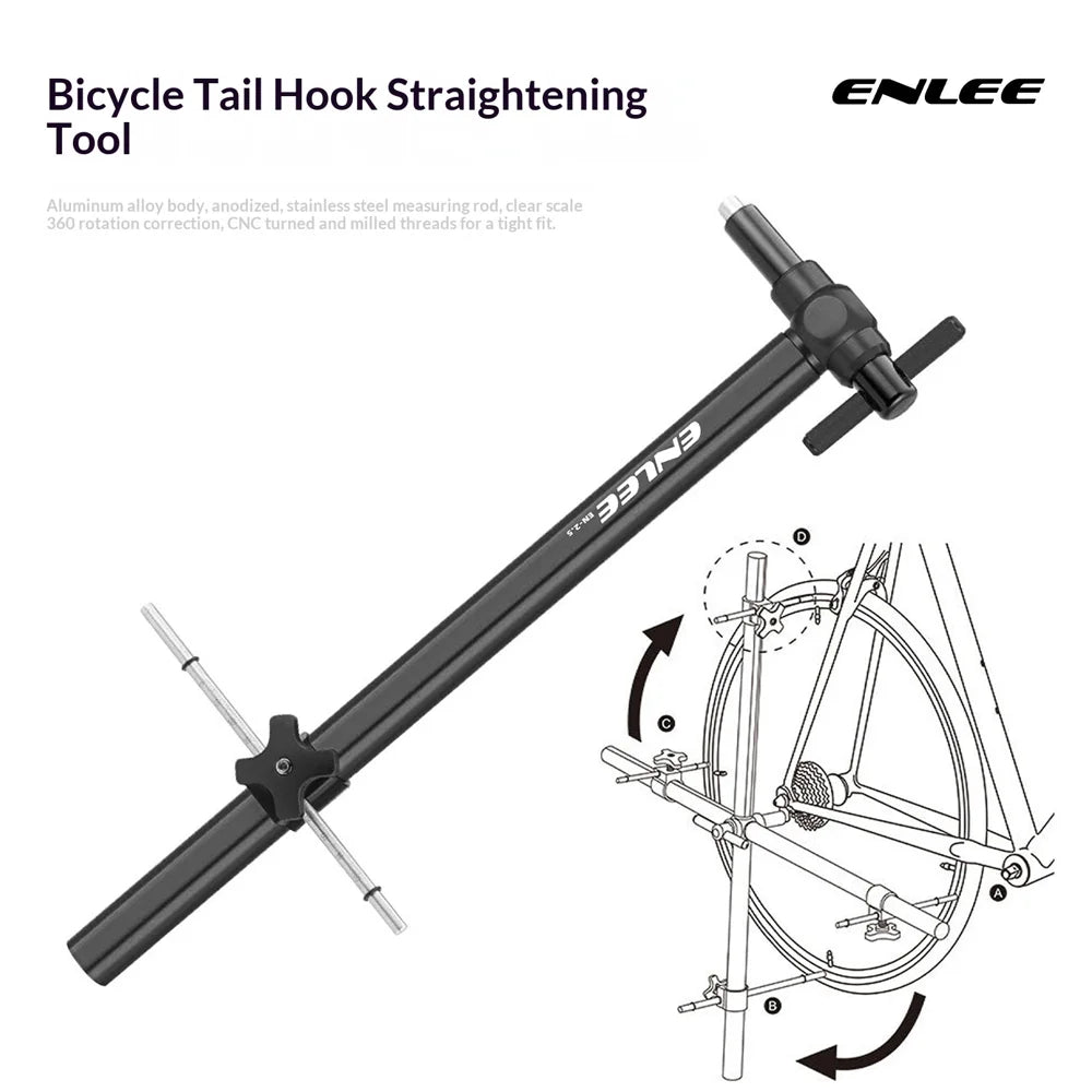 ENLEE Derailleur Hanger Alignment Tool Mountain Bike Rear Dropout Hanger Correction Repair Adjustment Tool - Black - 2