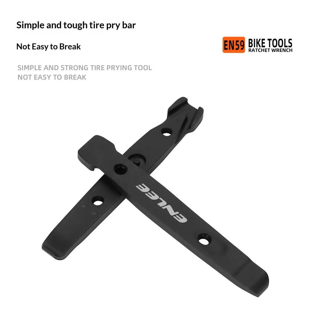 ENLEE Multifunctional Bike Repair Ratchet Wrench Set Portable Tire Maintenance Tool with Flip-top Storage Box - Black - 4