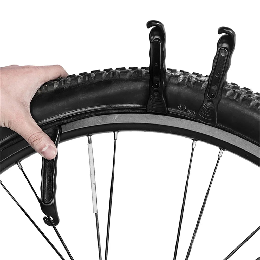 WEST BIKING Bicycle Repair Tool Kit Portable MTB Road Bike Tire Air Pump Tyre Lever Repairing Patch with Storage Bag - Black Pump - 3
