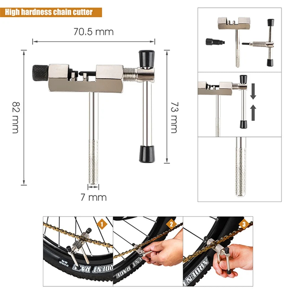 WEST BIKING YP0719240 Bicycle Repair Tool Kit Flywheel Remover Chain Breaker Crank Extractor Spoke Wrench MTB Road Bike Maintenance Set - 6
