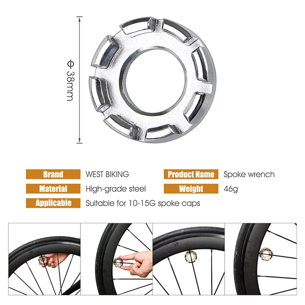 WEST BIKING YP0719240 Bicycle Repair Tool Kit Flywheel Remover Chain Breaker Crank Extractor Spoke Wrench MTB Road Bike Maintenance Set - 7