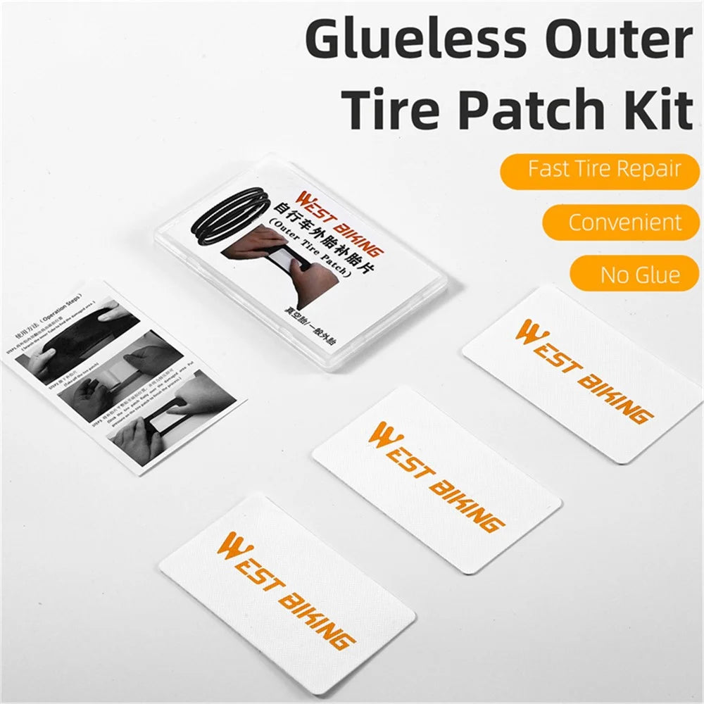WEST BIKING YP0719322 3Pcs Glueless Tire Patch Kit Bike Patch Repair Tool - 3