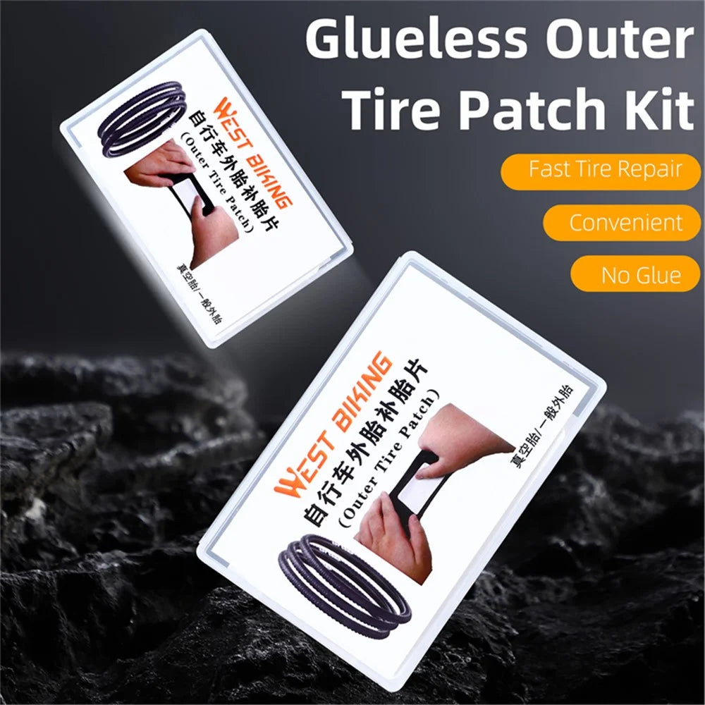 WEST BIKING YP0719322 3Pcs Glueless Tire Patch Kit Bike Patch Repair Tool - 5
