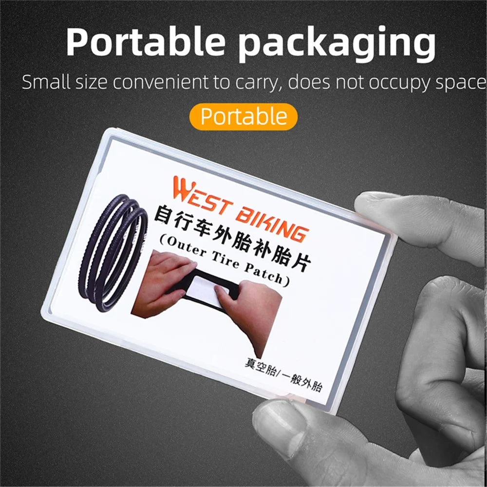 WEST BIKING YP0719322 3Pcs Glueless Tire Patch Kit Bike Patch Repair Tool - 6