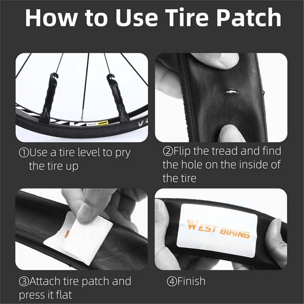 WEST BIKING YP0719322 3Pcs Glueless Tire Patch Kit Bike Patch Repair Tool - 7